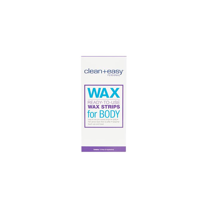 Tall vertical rectangle of Clean + Easy Ready-To-Use Wax Strips for Body pack